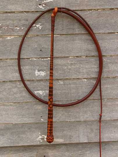 Picture 090-1.jpg - 16 plait two toned 6ft Australian stock whip